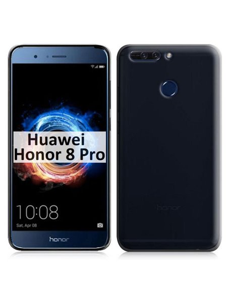 CUSTODIA per HUAWEI HONOR 8 PRO, HONOR V9 IN GEL TPU SILICONE COLORE NERO TRASPARENTE