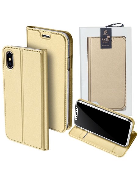 CUSTODIA per APPLE IPHONE X, IPHONE XS (5.8') - FLIP ORIZZONTALE SIMILPELLE CON CHIUSURA MAGNETICA INVISIBILE E INTERNO IN TPU O