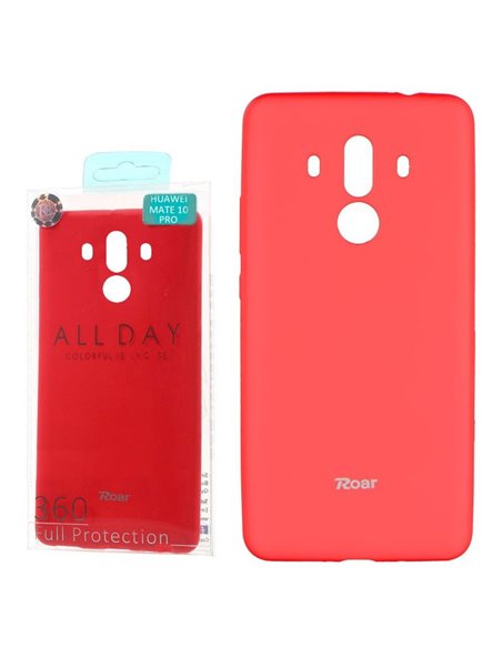 CUSTODIA per HUAWEI MATE 10 PRO IN GEL TPU SILICONE COLORE FUCSIA ALTA QUALITA' ROAR COLORFUL BLISTER