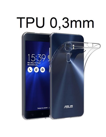 CUSTODIA per ASUS ZENFONE 3 (ZE520KL), 5.2' POLLICI IN GEL TPU SILICONE ULTRA SLIM 0,3mm TRASPARENTE