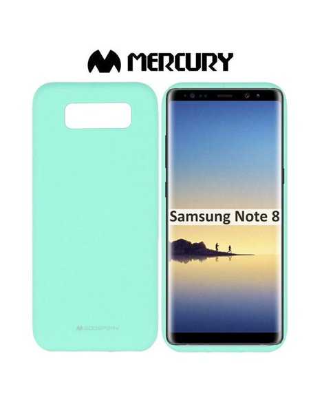 CUSTODIA per SAMSUNG GALAXY NOTE 8 (SM-N950) IN GEL TPU SILICONE COLORE VERDE ACQUA ALTA QUALITA' MERCURY SOFT BLISTER