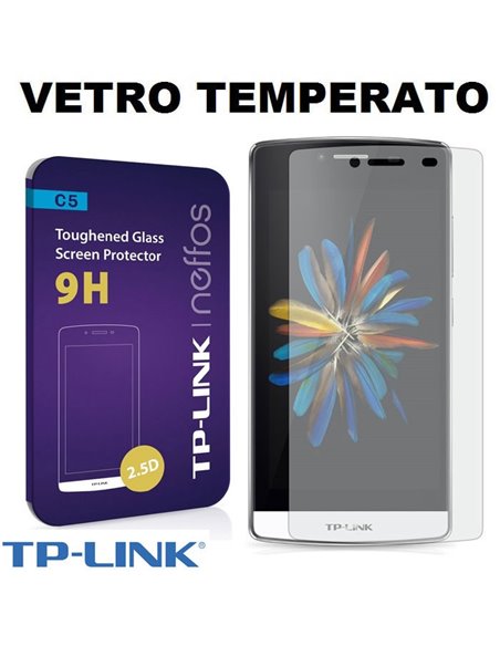 PELLICOLA ORIGINALE per TP-LINK NEFFOS C5 (5') - PROTEGGI DISPLAY VETRO TEMPERATO 9H 2.5D BLISTER