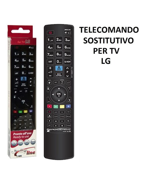 TELECOMANDO UNIVERSALE SOSTITUTIVO per TV LG PRONTO ALL'USO 01718 JOLLY LINE BY GBS COLORE NERO MADEFORYOU BLISTER