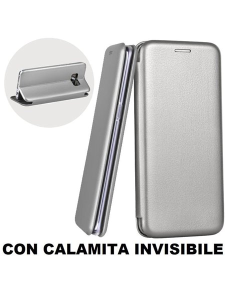 CUSTODIA per SAMSUNG SM-G955 GALAXY S8 PLUS - FLIP ORIZZONTALE SIMILPELLE CON CHIUSURA MAGNETICA INVISIBILE E INTERNO IN TPU GRI