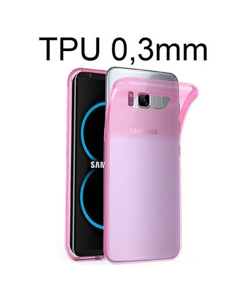 CUSTODIA per SAMSUNG SM-G950 GALAXY S8 IN GEL TPU SILICONE ULTRA SLIM 0,3mm COLORE ROSA TRASPARENTE