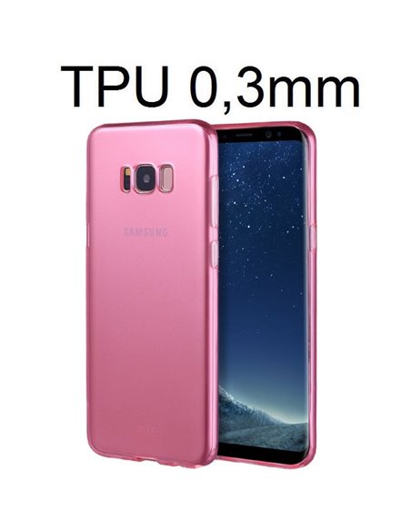 CUSTODIA per SAMSUNG SM-G955 GALAXY S8 PLUS IN GEL TPU SILICONE ULTRA SLIM 0,3mm COLORE ROSA TRASPARENTE