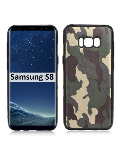 CUSTODIA per SAMSUNG SM-G950 GALAXY S8 IN GEL TPU SILICONE CON FANTASIA MILITARE COLORE VERDE