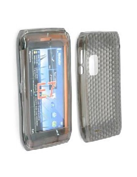 CUSTODIA GEL TPU SILICONE SEMI-RIGIDA per NOKIA E7 COLORE NERO