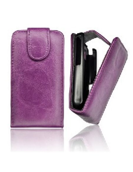 CUSTODIA VERTICALE FLIP PELLE per SAMSUNG I9100 GALAXY S II,  I9105 GALAXY S II PLUS COLORE VIOLA