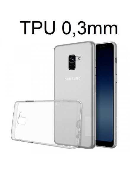 CUSTODIA per SAMSUNG GALAXY A8 PLUS (SM-A730) IN GEL TPU SILICONE ULTRA SLIM 0,3mm TRASPARENTE