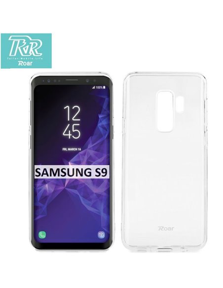 CUSTODIA per SAMSUNG GALAXY S9 (SM-G960) IN GEL TPU SILICONE TRASPARENTE ALTA QUALITA' ROAR COLORFUL