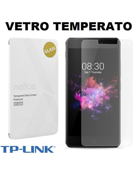 PELLICOLA ORIGINALE per TP-LINK NEFFOS X1 LITE (5') - PROTEGGI DISPLAY VETRO TEMPERATO 9H 2.5D BLISTER