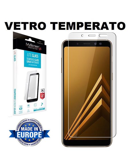 PELLICOLA per SAMSUNG GALAXY A8 PLUS (SM-A730) - PROTEGGI DISPLAY IN VETRO TEMPERATO 9H 0,33mm MYSCREEN LITE BLISTER