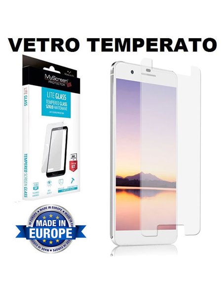 PELLICOLA PROTEGGI DISPLAY UNIVERSALE VETRO TEMPERATO 0,33mm FINO A 4.5' CON TASTO HOME - 123mm X 59mm 9H 0,33mm MYSCREEN LITE