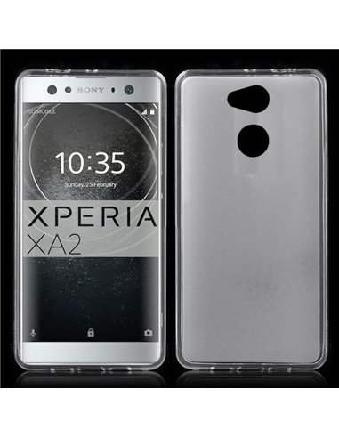 CUSTODIA per SONY XPERIA XA2 IN GEL TPU SILICONE COLORE BIANCO TRASPARENTE