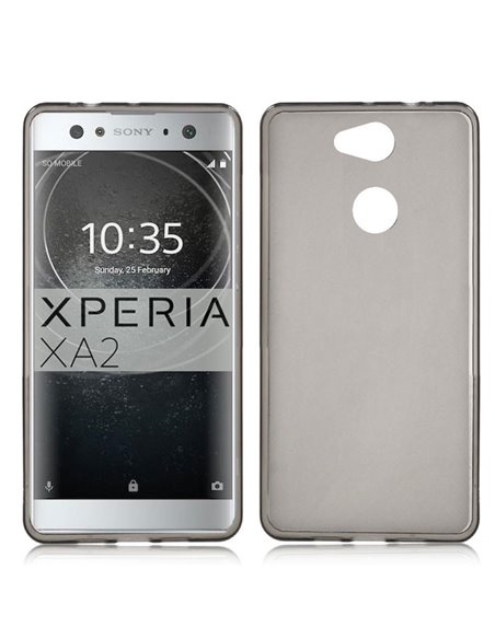 CUSTODIA per SONY XPERIA XA2 IN GEL TPU SILICONE COLORE NERO TRASPARENTE