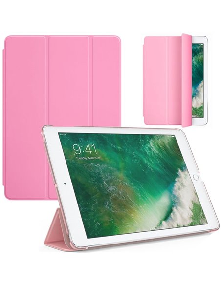 CUSTODIA per APPLE IPAD 2018, IPAD 2017 (9.7') FLIP ORIZZONTALE SIMILPELLE CON CHIUSURA MAGNETICA E STAND COLORE ROSA