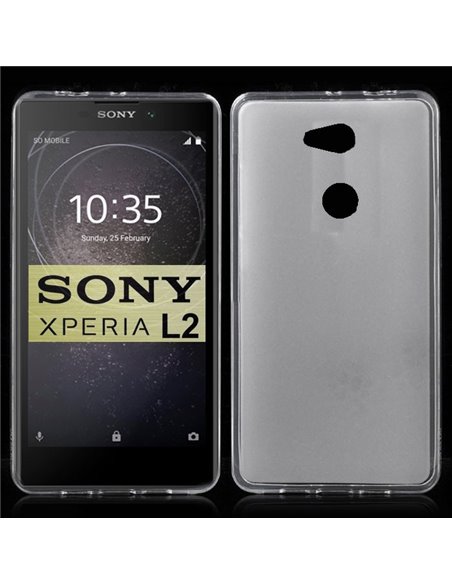 CUSTODIA per SONY XPERIA L2 IN GEL TPU SILICONE COLORE BIANCO TRASPARENTE