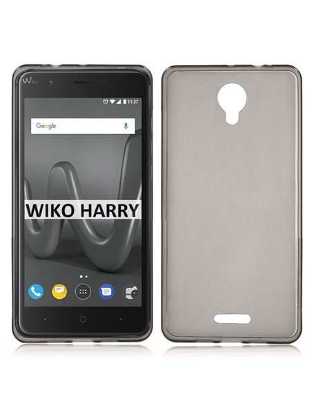 CUSTODIA per WIKO HARRY IN GEL TPU SILICONE COLORE NERO TRASPARENTE