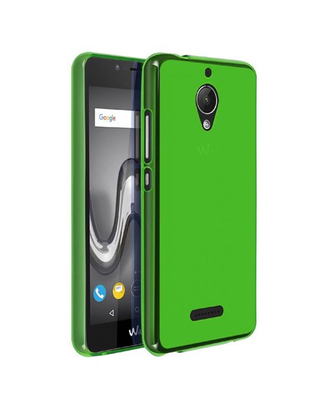 CUSTODIA per WIKO TOMMY 2 PLUS IN GEL TPU SILICONE COLORE VERDE TRASPARENTE