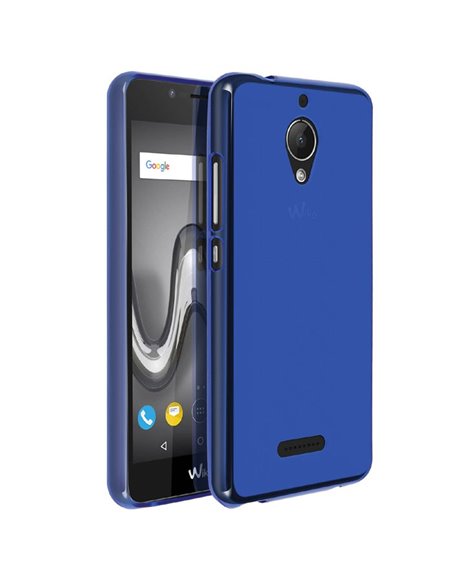 CUSTODIA per WIKO TOMMY 2 PLUS IN GEL TPU SILICONE COLORE BLU TRASPARENTE