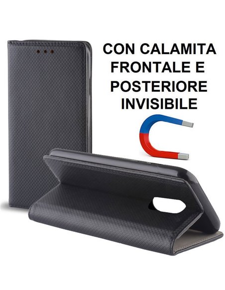 CUSTODIA per XIAOMI REDMI 5 (5.7') - FLIP ORIZZONTALE con CHIUSURA MAGNETICA INVISIBILE E INTERNO IN TPU COLORE NERO