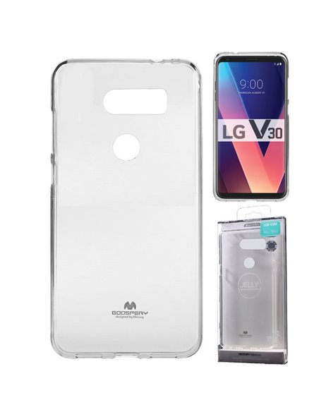 CUSTODIA per LG V30 (H930), V30+ (H930G), V30S THINQ IN GEL TPU SILICONE TRASPARENTE ALTA QUALITA' MERCURY BLISTER