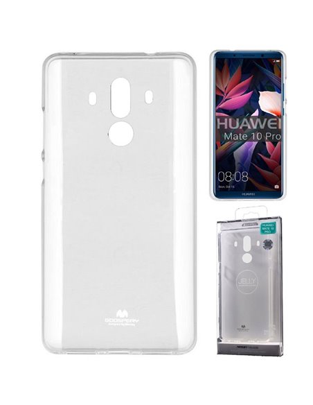 CUSTODIA per HUAWEI MATE 10 PRO IN GEL TPU SILICONE TRASPARENTE ALTA QUALITA' MERCURY BLISTER