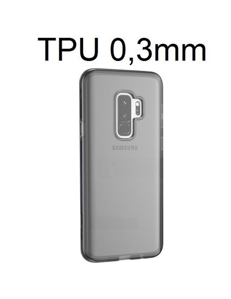 CUSTODIA per SAMSUNG GALAXY S9 PLUS (SM-G965) IN GEL TPU SILICONE ULTRA SLIM 0,3mm COLORE NERO TRASPARENTE