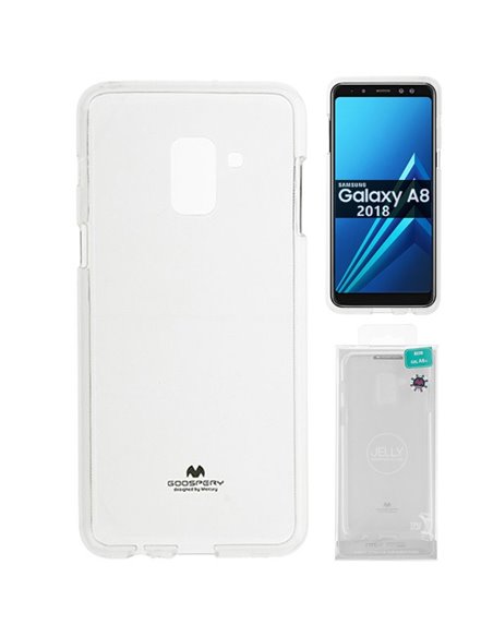 CUSTODIA per SAMSUNG GALAXY A8 (SM-A530), GALAXY A5 2018 IN GEL TPU SILICONE TRASPARENTE ALTA QUALITA' MERCURY BLISTER