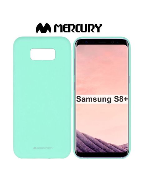 CUSTODIA per SAMSUNG GALAXY S8 PLUS (SM-G955) IN GEL TPU SILICONE COLORE VERDE ACQUA ALTA QUALITA' MERCURY SOFT BLISTER