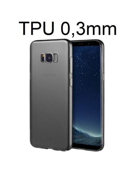 CUSTODIA per SAMSUNG SM-G955 GALAXY S8 PLUS IN GEL TPU SILICONE ULTRA SLIM 0,3mm COLORE NERO TRASPARENTE