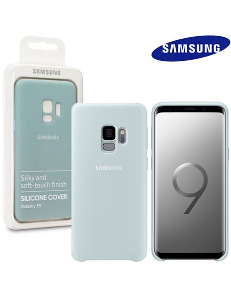 CUSTODIA ORIGINALE per SAMSUNG GALAXY S9 (SM-G960) - SILICONE COVER COLORE BLU EF-PG960TLEGWW BLISTER