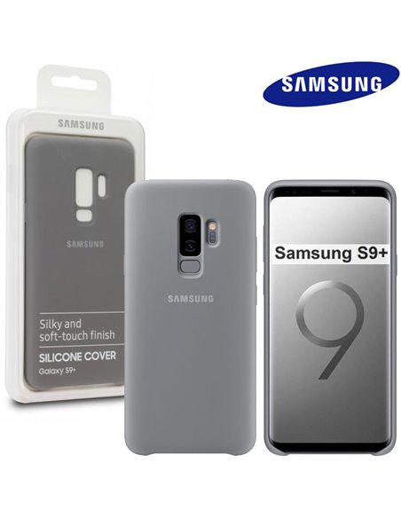 CUSTODIA ORIGINALE per SAMSUNG GALAXY S9 PLUS (SM-G965) - SILICONE COVER COLORE GRIGIO EF-PG965TJEGWW BLISTER