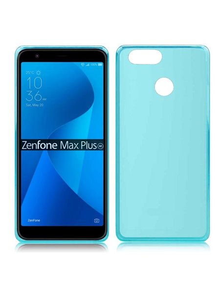 CUSTODIA per ASUS ZENFONE MAX PLUS M1 (ZB570TL) - 5.7' IN GEL TPU SILICONE COLORE AZZURRO TRASPARENTE