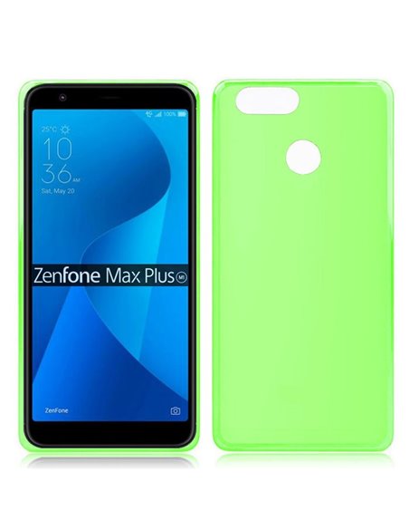 CUSTODIA per ASUS ZENFONE MAX PLUS M1 (ZB570TL) - 5.7' IN GEL TPU SILICONE COLORE VERDE TRASPARENTE