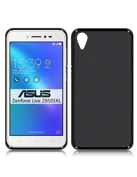 CUSTODIA per ASUS ZENFONE LIVE (ZB501KL) IN GEL TPU SILICONE COLORE NERO