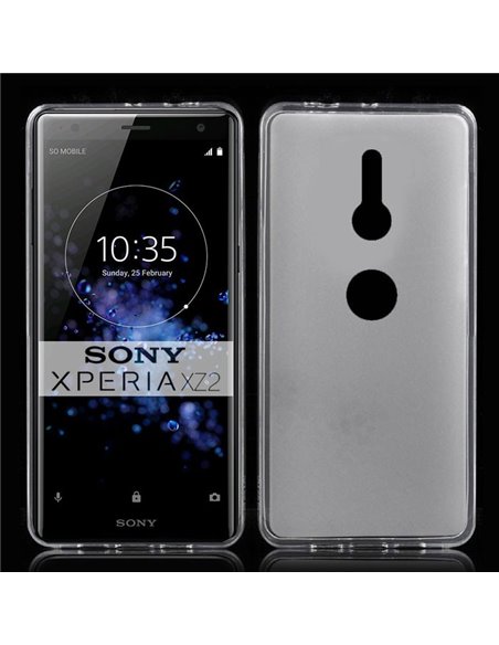 CUSTODIA per SONY XPERIA XZ2 IN GEL TPU SILICONE COLORE BIANCO TRASPARENTE