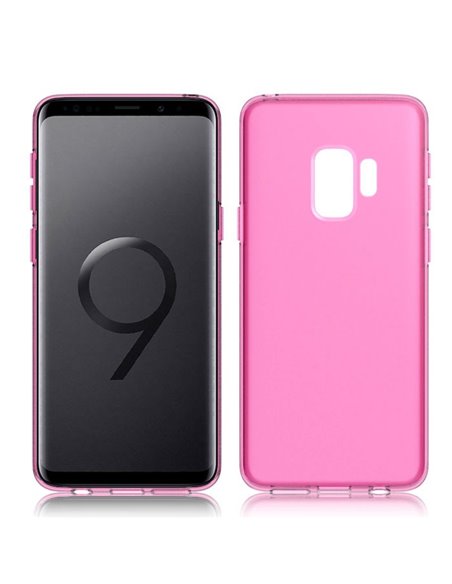 CUSTODIA per SAMSUNG GALAXY S9 (SM-G960) IN GEL TPU SILICONE COLORE ROSA TRASPARENTE