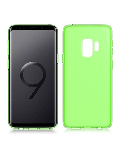 CUSTODIA per SAMSUNG GALAXY S9 (SM-G960) IN GEL TPU SILICONE COLORE VERDE TRASPARENTE