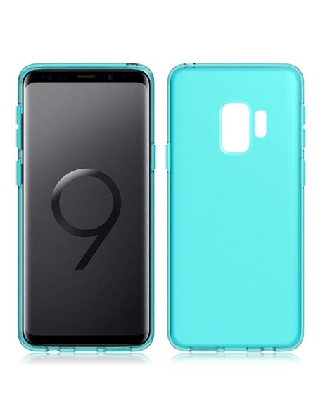 CUSTODIA per SAMSUNG GALAXY S9 (SM-G960) IN GEL TPU SILICONE COLORE AZZURRO TRASPARENTE