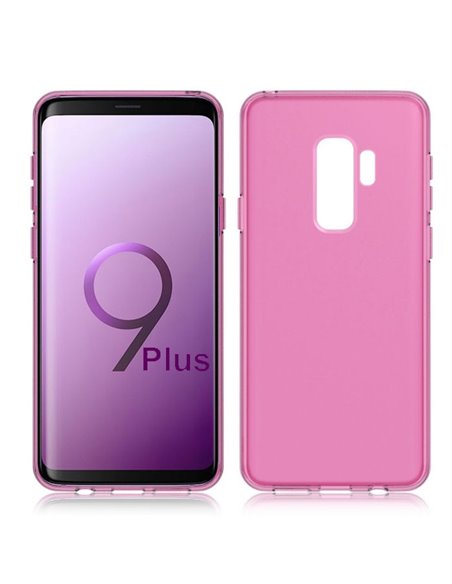 CUSTODIA per SAMSUNG GALAXY S9 PLUS (SM-G965) IN GEL TPU SILICONE COLORE ROSA TRASPARENTE