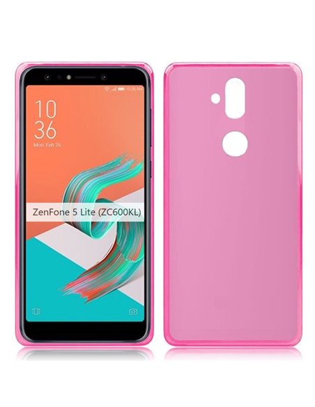 CUSTODIA per ASUS ZENFONE 5 LITE (ZC600KL) 6.0' IN GEL TPU SILICONE COLORE ROSA TRASPARENTE