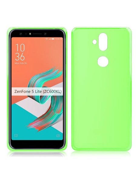 CUSTODIA per ASUS ZENFONE 5 LITE (ZC600KL) 6.0' IN GEL TPU SILICONE COLORE VERDE TRASPARENTE