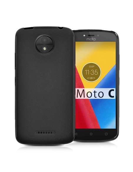 CUSTODIA per MOTOROLA MOTO C, MOTO C DUAL SIM IN GEL TPU SILICONE COLORE NERO