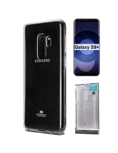 CUSTODIA per SAMSUNG GALAXY S9 PLUS (SM-G965) IN GEL TPU SILICONE TRASPARENTE ALTA QUALITA' MERCURY BLISTER