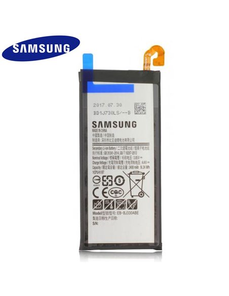 BATTERIA ORIGINALE per SAMSUNG SM-J330 GALAXY J3 (2017) CON FLAT - 2400 mAh LI-ION EB-BJ330ABE BULK