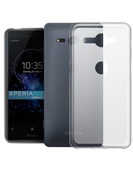 CUSTODIA per SONY XPERIA XZ2 COMPACT (H8314), XZ2 COMPACT DUAL SIM (H8324) IN GEL TPU SILICONE COLORE BIANCO TRASPARENTE