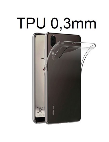 CUSTODIA per HUAWEI P20 IN GEL TPU SILICONE ULTRA SLIM 0,3mm TRASPARENTE