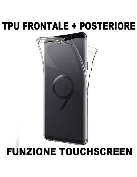 CUSTODIA per SAMSUNG GALAXY S9 PLUS (SM-G965) IN GEL TPU SILICONE FRONTALE + POSTERIORE ULTRA SLIM 0,3mm TRASPARENTE